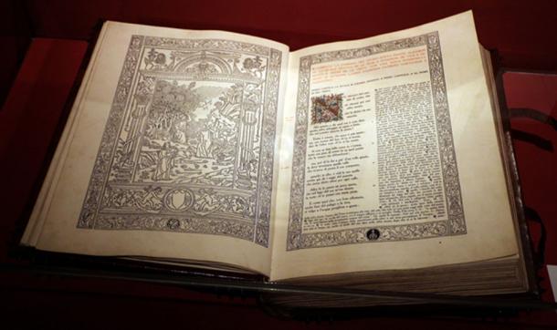 A relatively modern copy (ca. 1911) of Dante’s Divine Comedy, a 16th century edition of which was stolen in the heist.