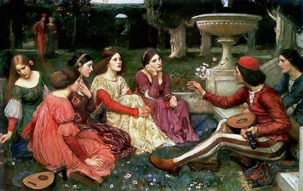 A scene of the Decameron of Boccaccio.