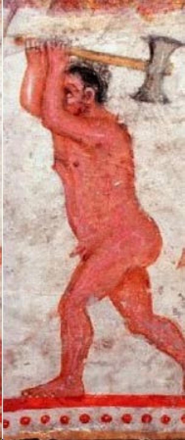 A tomb painting at the Aleksandrovska Grobnitsa Bulgaria, which possibly depicts Zalmoxis. (Public Domain) 