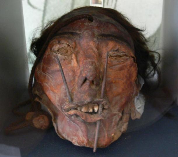 A trophy head of the Nazca culture 