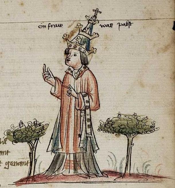 “A woman was Pope” Image of Pope Johanna (Joan) depicted in Weltchronik by Jans Enenkel, 1420. (Public Domain)