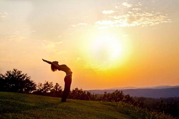 A yogi practicing Hatha Yoga.