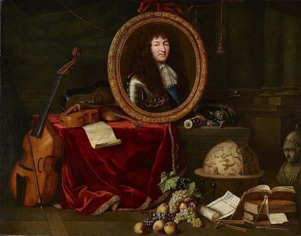 Allegorical painting from 1672 of Louis XIV, as the protector of Arts and Sciences, by Jean Garnier. (Public domain)