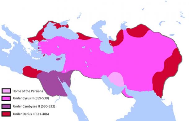 Achaemenid Empire at its greatest extent under Darius I.