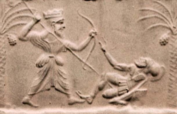 Achaemenid king Xerxes I killing a Greek hoplite. (पाटलिपुत्र / Public Domain)