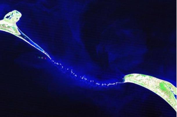 Adam’s Bridge, also known as Rama’s Bridge, or Ram Setu, between India and Sri Lanka. 