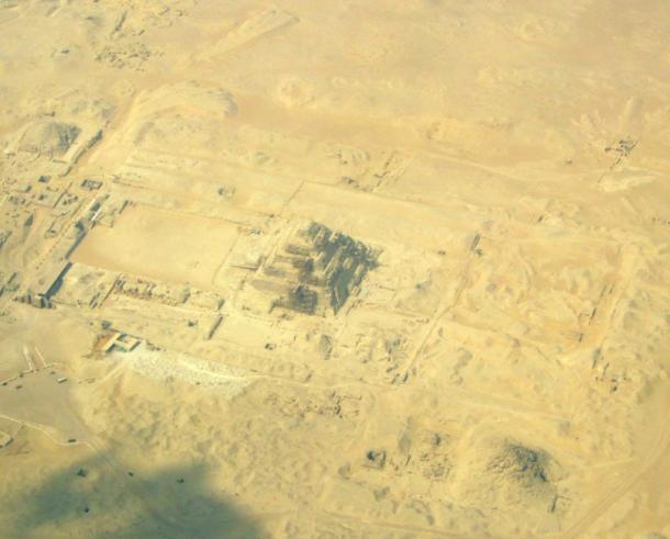 Aerial view of Djoser’s step pyramid at Saqqara