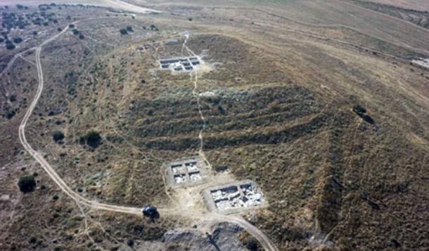 Aerial view of excavated areas at Tel Burna. 