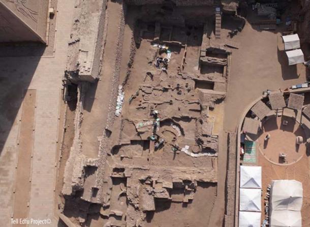 Aerial view of the Old Kingdom excavation area (Zone 2) at Tell Edfu.