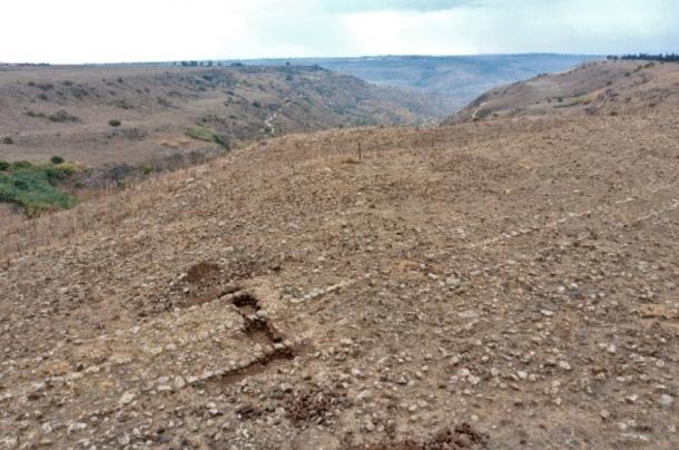 Aerial view of the Roman road