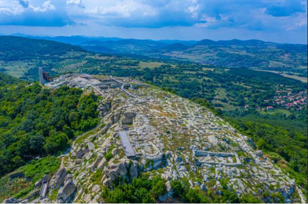 Aerial view of the hilltop site of the city of Perperikon.