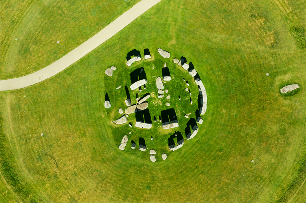 Vista aérea del supuesto calendario de Stonehenge.  (anitalvdb / Adobe Stock)
