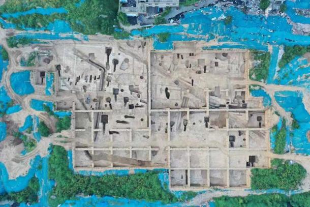 Vista aérea del sitio arqueológico de Anyang en la provincia china de Henan. Fuente: Instituto Anyang de Reliquias Culturales y Arqueología