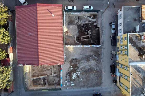 Aerial photo of the excavation area. (DHA photo)