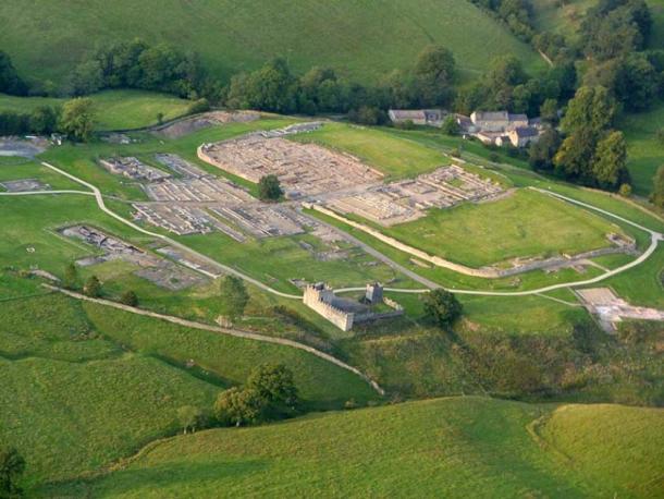 Aerial view of Vindolanda, where the wooden “sex toy” was unearthed. (Mike Bishop / CC BY-SA 2.0)