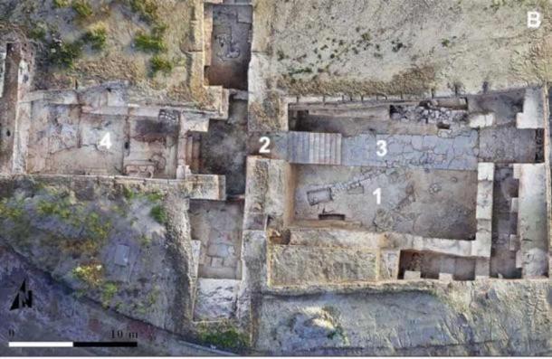 Aerial view of the Casas del Turuñuelo site, where evidence of animal sacrifice conducted by the Tartessos culture was uncovered. (Iborra Eres, et. al. / CC BY 4.0 DEED)