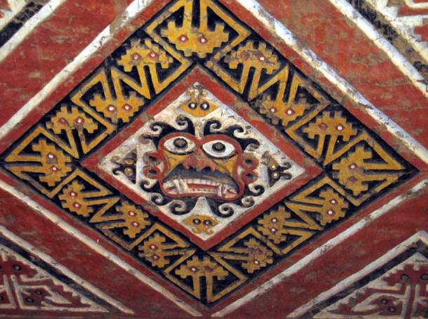 Ai apaec in a wall in the Huaca de la Luna.