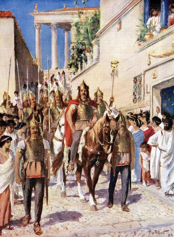 ‘Alaric enters Athens in 395’ by A. Stewart, 1915
