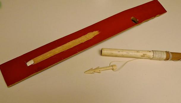 An Aleut atlatl from Nikolski, made in 1976. 
