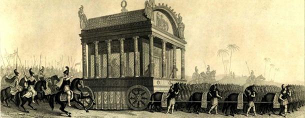 19th century depiction of Alexander's funeral procession based on the description of Diodorus.