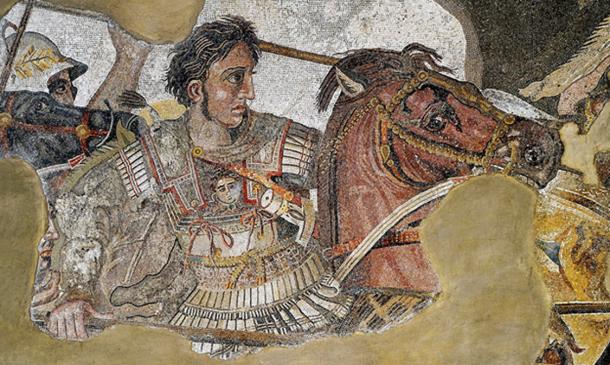 Alexander in the Alexander mosaic from the House of the Faun in Pompeii 