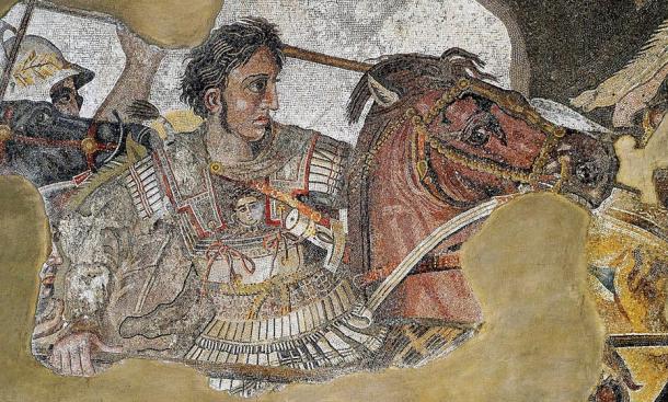 Mosaic detailing the famous military leader and conqueror Alexander the Great/Alexander III of Macedon.