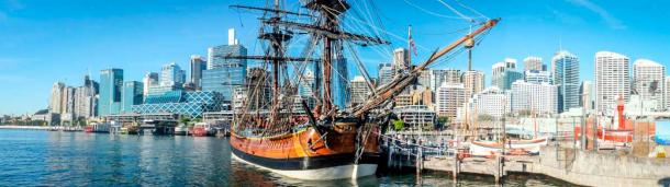 Although the shipwreck of the HMA Endeavor has not been definitively located, you can visit a replica in Sydney, Australia (HPeterswold / CC BY SA 3.0)