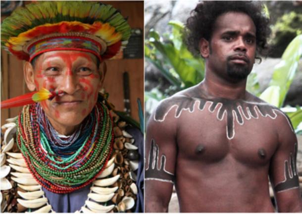Left: Amazon shaman Right: Australian Aboriginal 