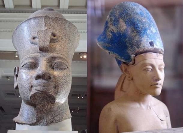 Amenhotep III (CC BY SA 3.0) and Akhenaten (Jon Bodsworth). Most of the tablets have been dated to the reigns of these two pharaohs.