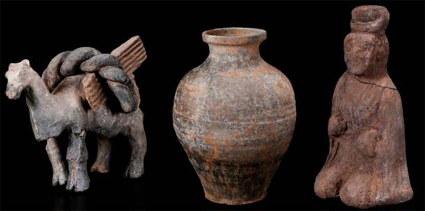 Among the pottery unearthed at the Zhou Dynasty, Emperor Xiaomin’s tomb is a pot, camel, and votive offering figurines. (CASS)
