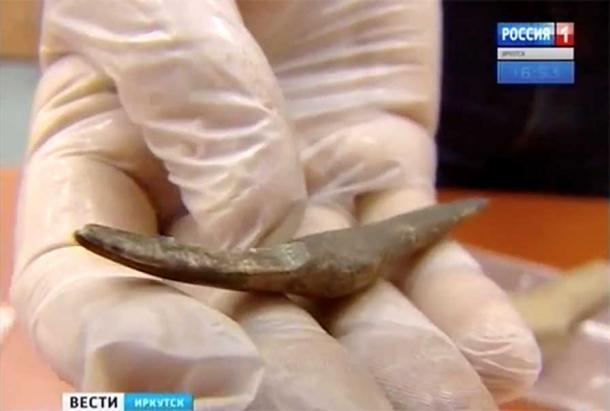 An amulet made of a cave lion tooth. Image: Vesti.Irkutsk