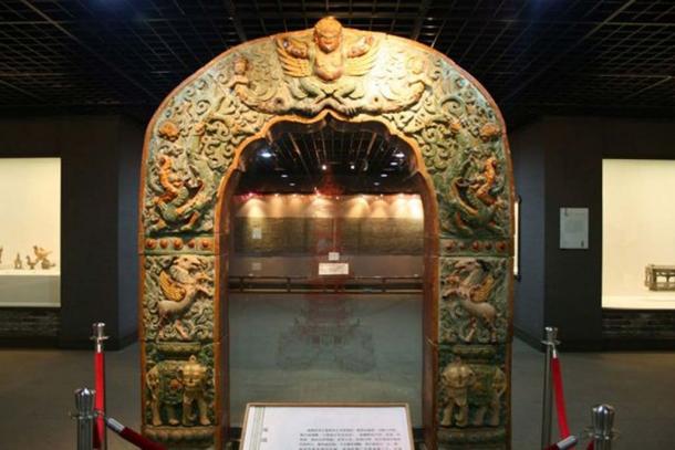 An excavated portion of the Chinese Ming Dynasty (1368-1644 AD) doorway of the now destroyed Porcelain Tower of Nanjing, built during the reign of the Yongle Emperor (1402-1424 AD). (Prof. Gary Lee Todd/CC BY SA 4.0)