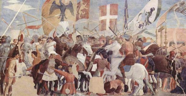 Anachronistic painting by Piero della Francesca of the Battle of Nineveh (627)