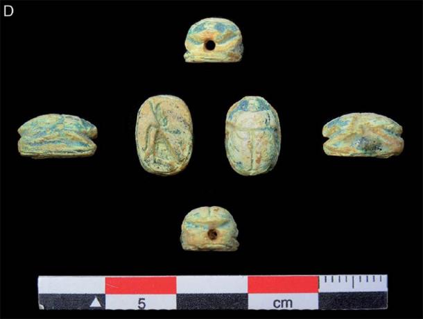 Ancient Egyptian artifacts,                  scarabs, discovered at ritual platform discovered in                  Dûmat al-Jandal in northern Saudi Arabia. Source:                  ©Mission archéologique de Dûmat al-Handal / Antiquity                  Publications Ltd