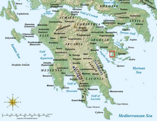 The Ancient Greek City was found at Kiladha Bay on the Peloponnese Peninsula south of Athens.