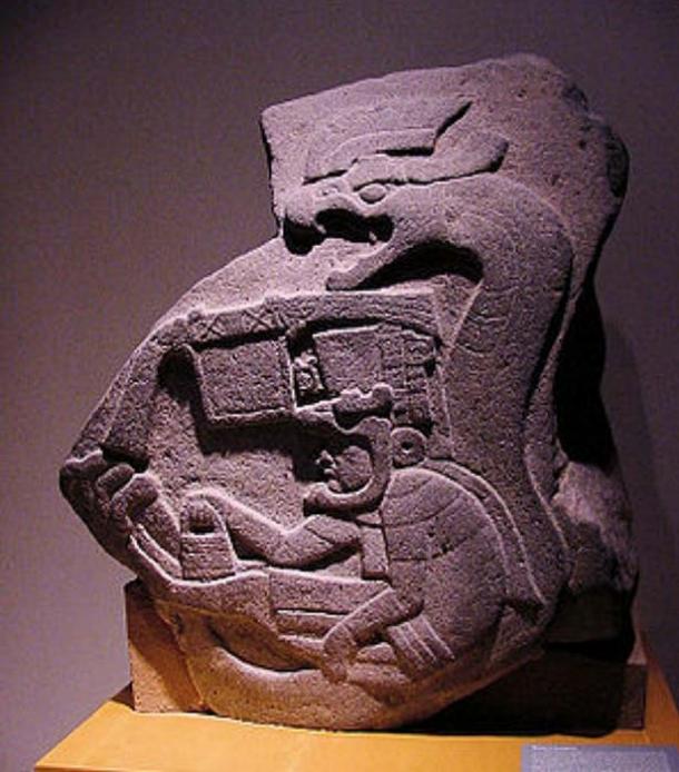 Androgynous demi-god Quetzalcoatl, offspring of the Androgynous Ometeotl carries man bag at the Olmec site of La Venta 1800 BC. (Author provided)