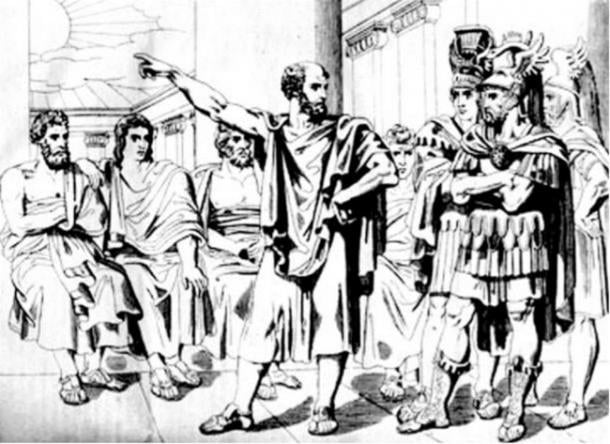 Answer of the Athenian Aristides to the ambassadors of Mardonius: "As long as the sun holds to its present course, we shall never come to terms with Xerxes”. 