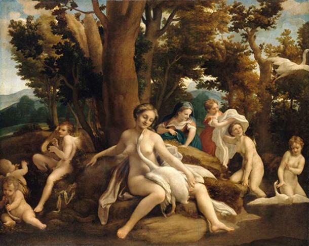 Antonio da Correggio - Leda and the Swan (c.1530). (Public Domain)