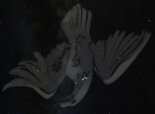 Aquila, the eagle, in Greek mythology. Stellarium