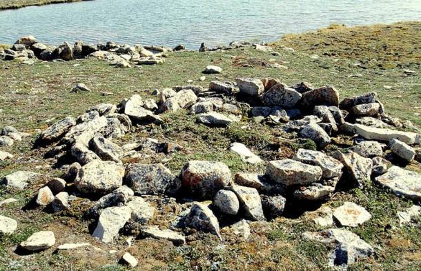 Archaeological site - thule cairn. The Thule were the ancestors of all modern Inuit.
