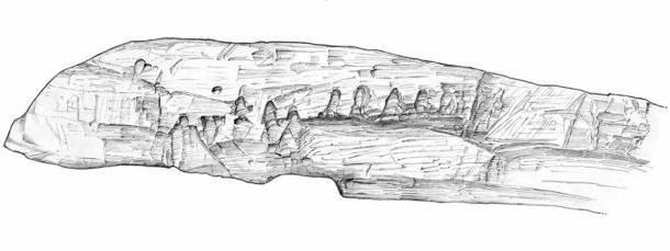 Archaeological illustration showing intentional cut marks. (© Historic England / Judith Dobie)