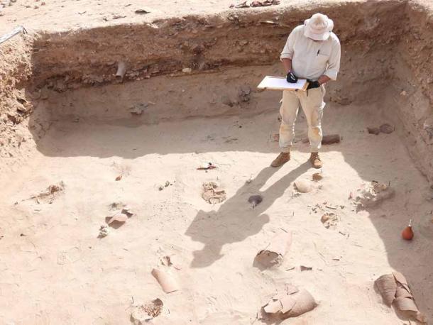 Archaeologist on the site at Berenice, in Egypt. (Instytut Archeologii Uniwersytetu Wrocławskiego)