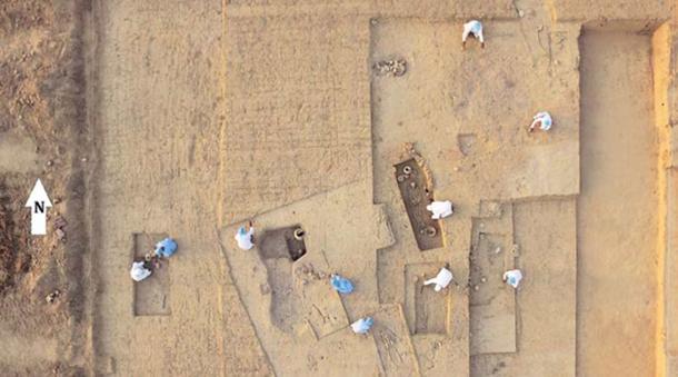 Archaeologists at work at the site of the necropolis in Rakhigarhi. (Image from the researchers’ paper/File)