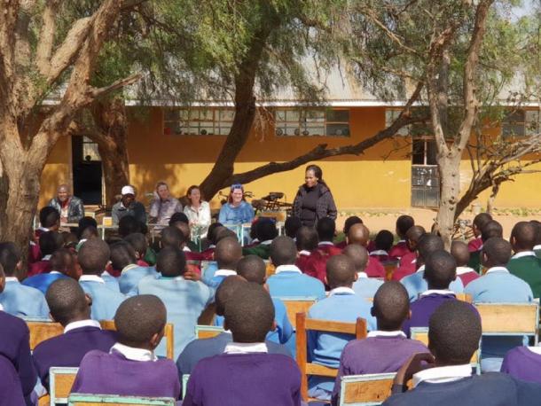 Archaeologists are increasingly reaching out to communities to share their findings, for example at this school presentation in Tanzania. Agness Gidna, CC BY-ND/ The Conversation
