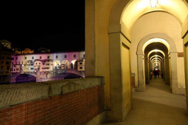 Arches of the Vasari Corridor (Corridoio Vasariano) in Florence, Tuscany, Italy. Source: Massimo / Adobe Stock