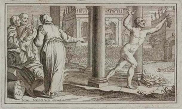 Archimedes' Principle' or the 'Principle of Buoyancy'. Vignette from the title of Italian page 