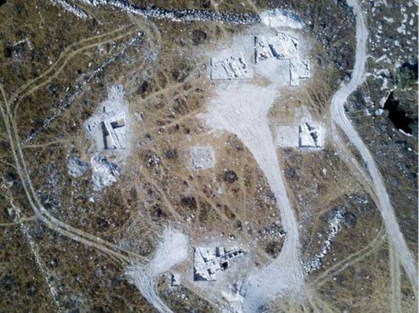 Area of the large structure, possibly a temple or palace, uncovered in the dig – aerial photograph (photo: Dane Christensen)
