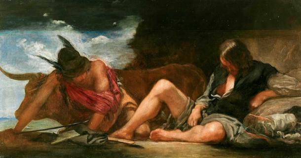 Argus dan Hermes, sebagai Mercury, oleh Diego Velázquez.  (Area publik)
