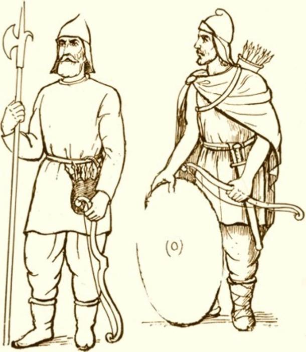 Armenian foot soldiers wearing the traditional Mithraic /Phrygian caps. 