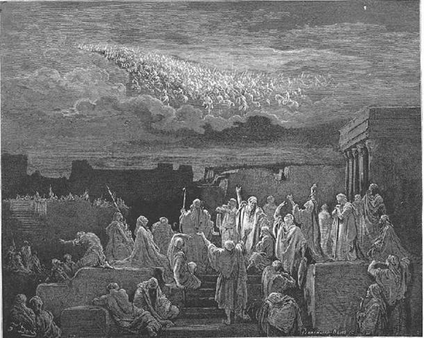 Army in the sky by Gustave Dore